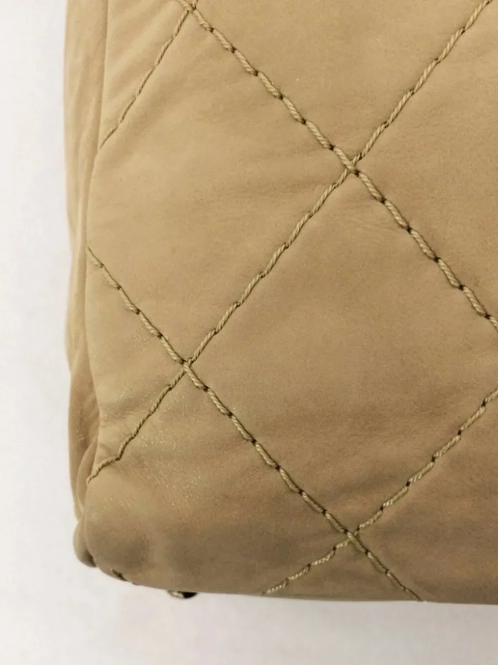 CHANEL Sea Hit Iridescent Calfskin Quilted CC Tote Beige Silver Chain 2011